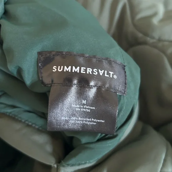 summersalt Quilted Olive Green/Hunter Reversible Snap-Front Jacket - Picture 2 of 5